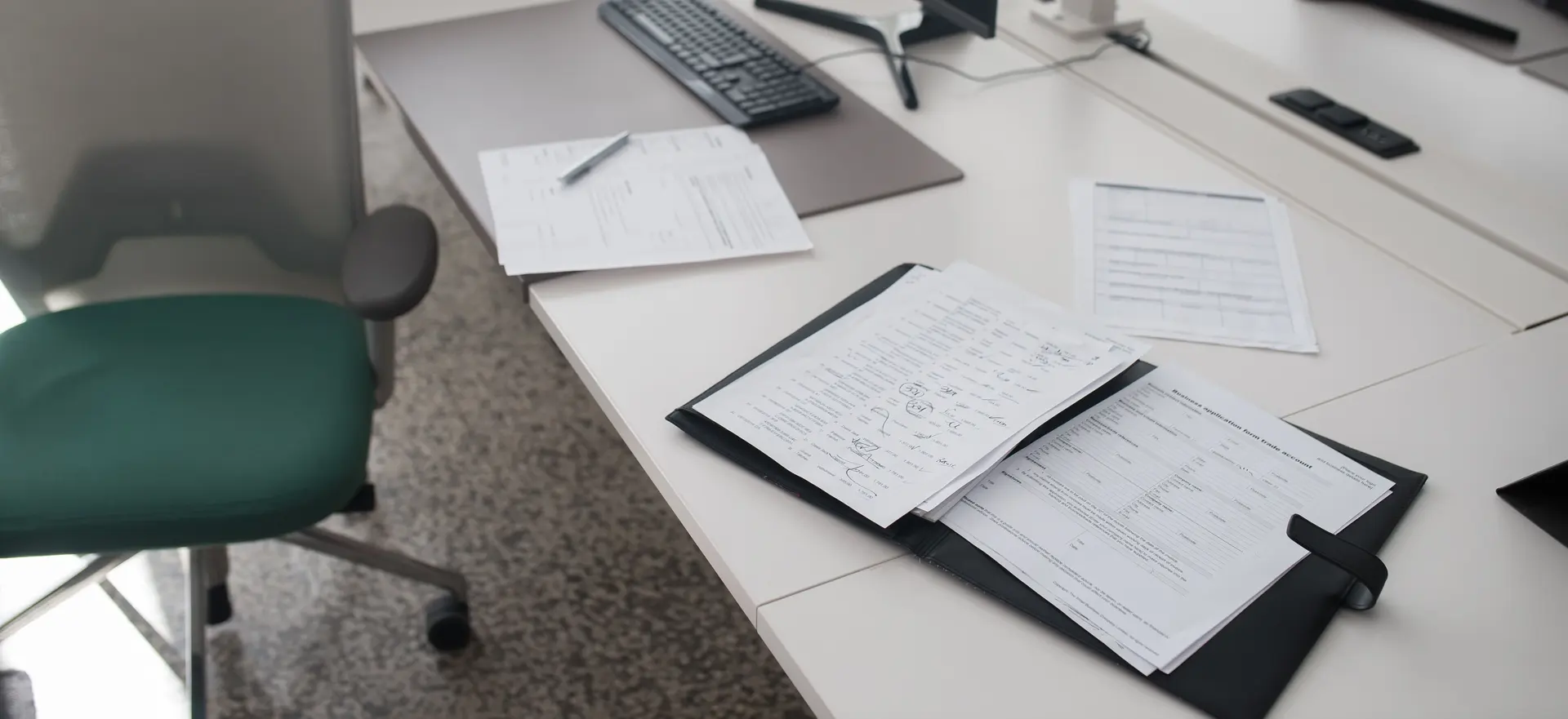 Organized accounting workspace with properly arranged business documents