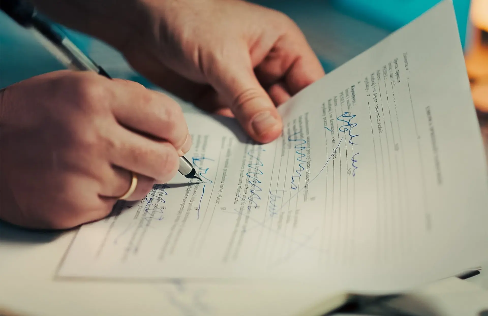 Entrepreneur signing juristic entity incorporation documents