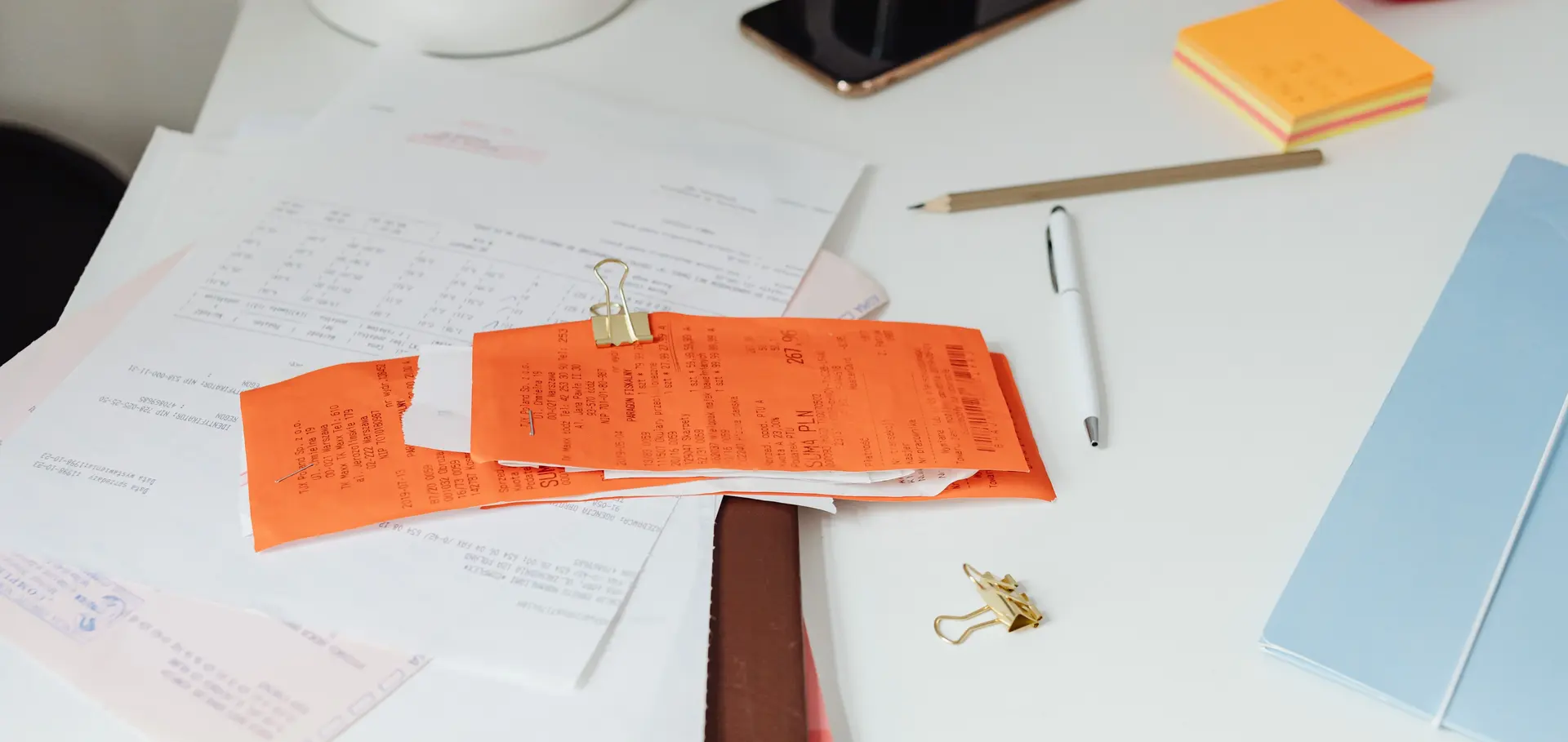 Business receipts and supporting documents for VAT compliance
