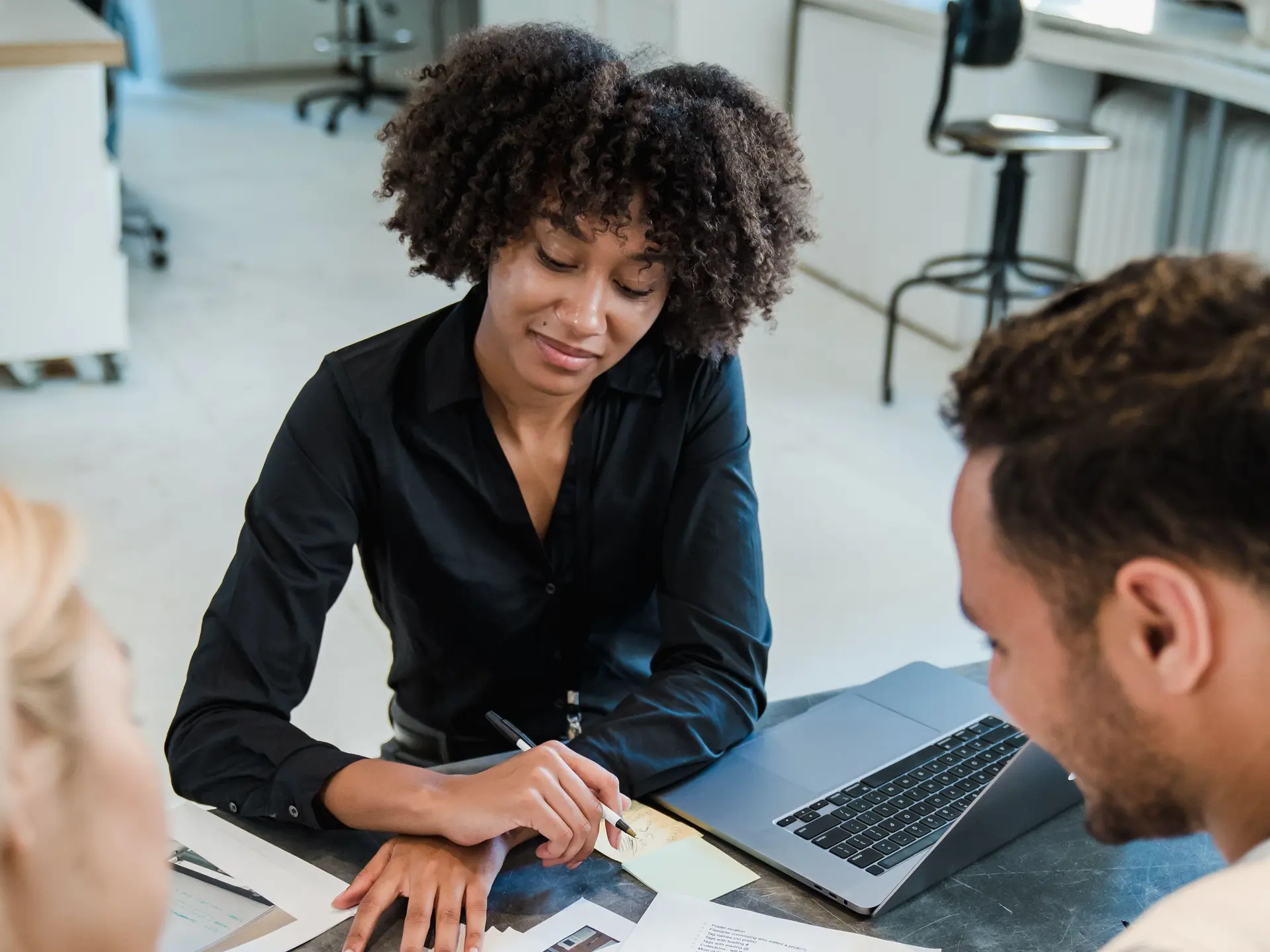 Advisers reviewing documents for partnership-to-company conversion